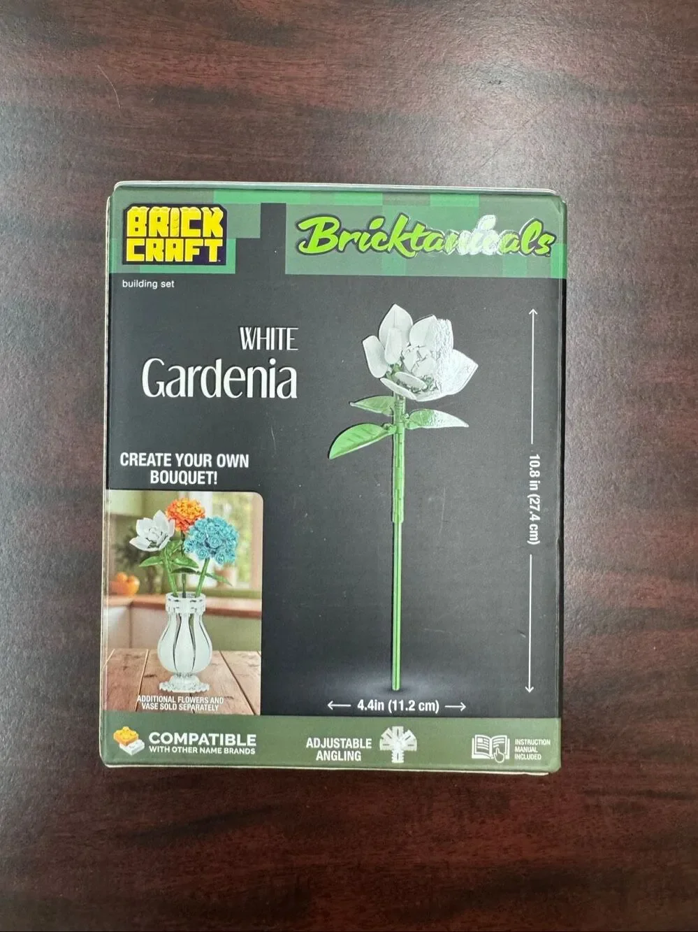 NWT Brick Craft Bricktanicals White Gardenia Flower Building Set- 73 Piece